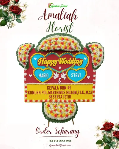 Karangan Papan Bunga Pernikahan di Jambuluwuk